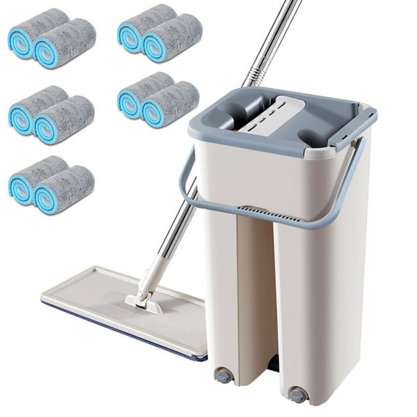 Automatic mega mop with bucket for easy cleaning