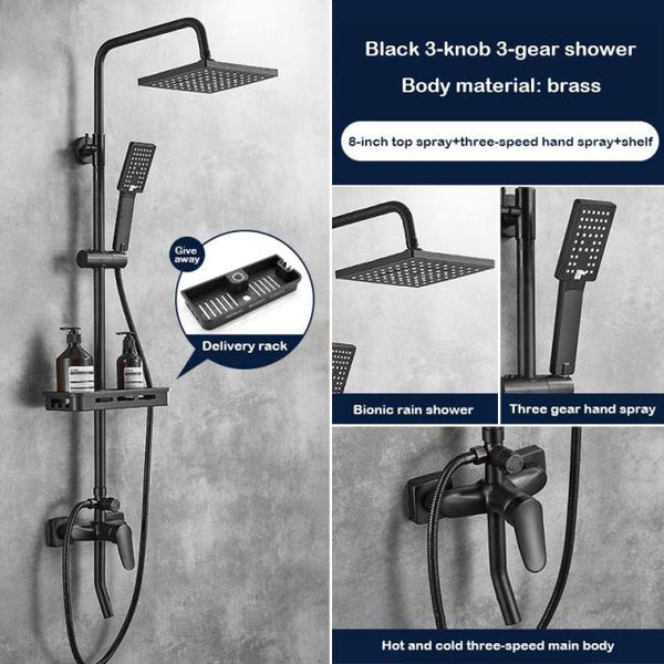 SAWQ Bathroom Shower Modern Black