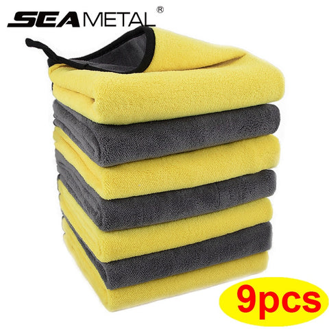 3/6/9pcs Microfiber Cleaning Towel  For Cars