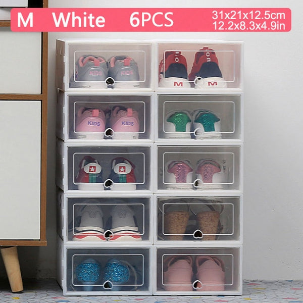 6pcs Fold Plastic shoe boxes