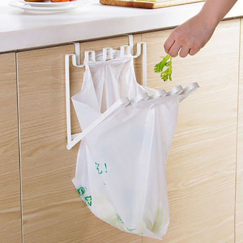 Wonderlife Kitchen Storage Rack Holder Hooks Foldable Iron Garbage Bag Hanging Rack Portable Household Garbage Bag Bracket Hooks